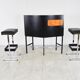Vintage illuminated bar with stools, 1970s