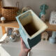 Vintage blue ceramic vase