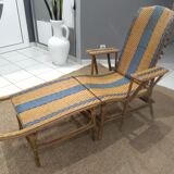 Old rattan and bamboo lounge chair in 1920