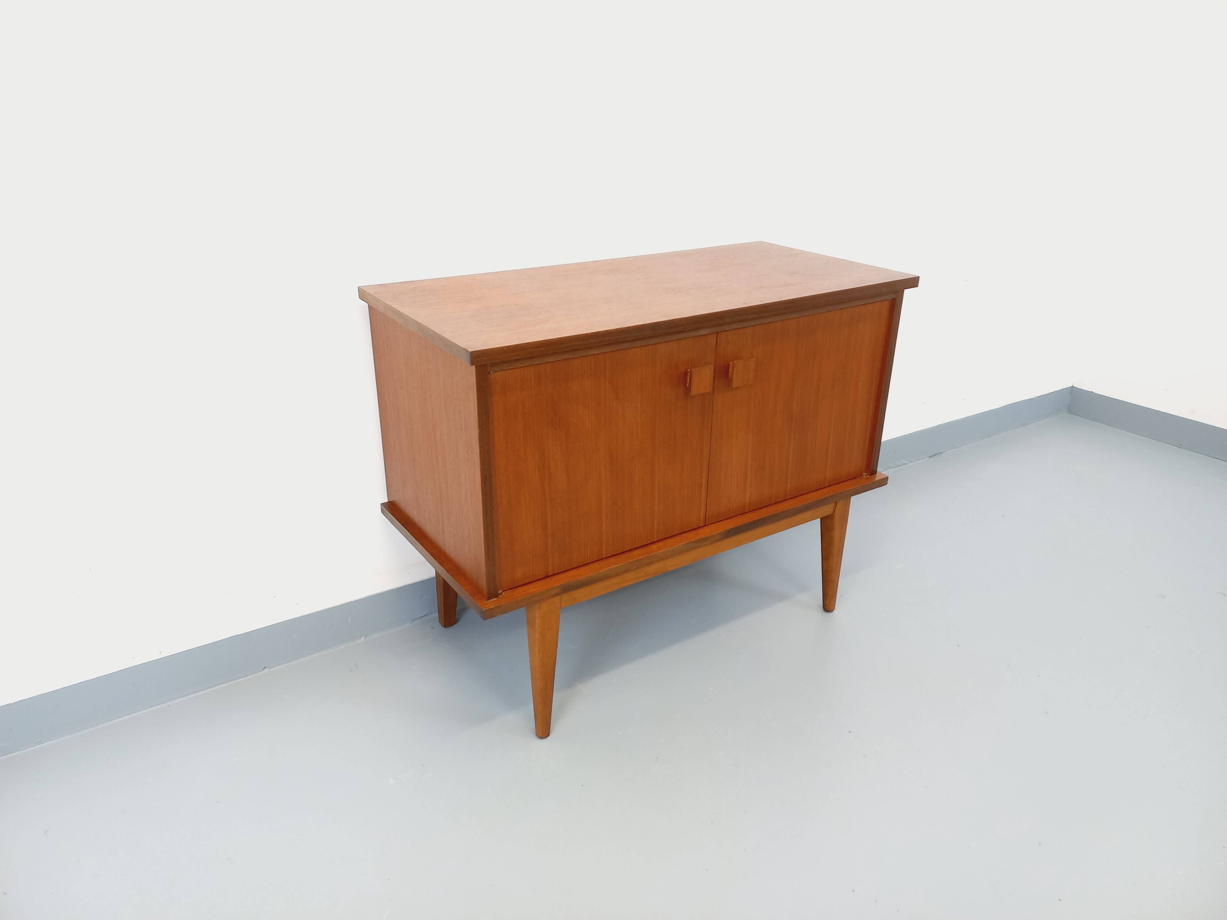 Small vintage Scandinavian teak sideboard from the 1960s.