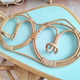 Franco Albini vintage rattan wall coat rack