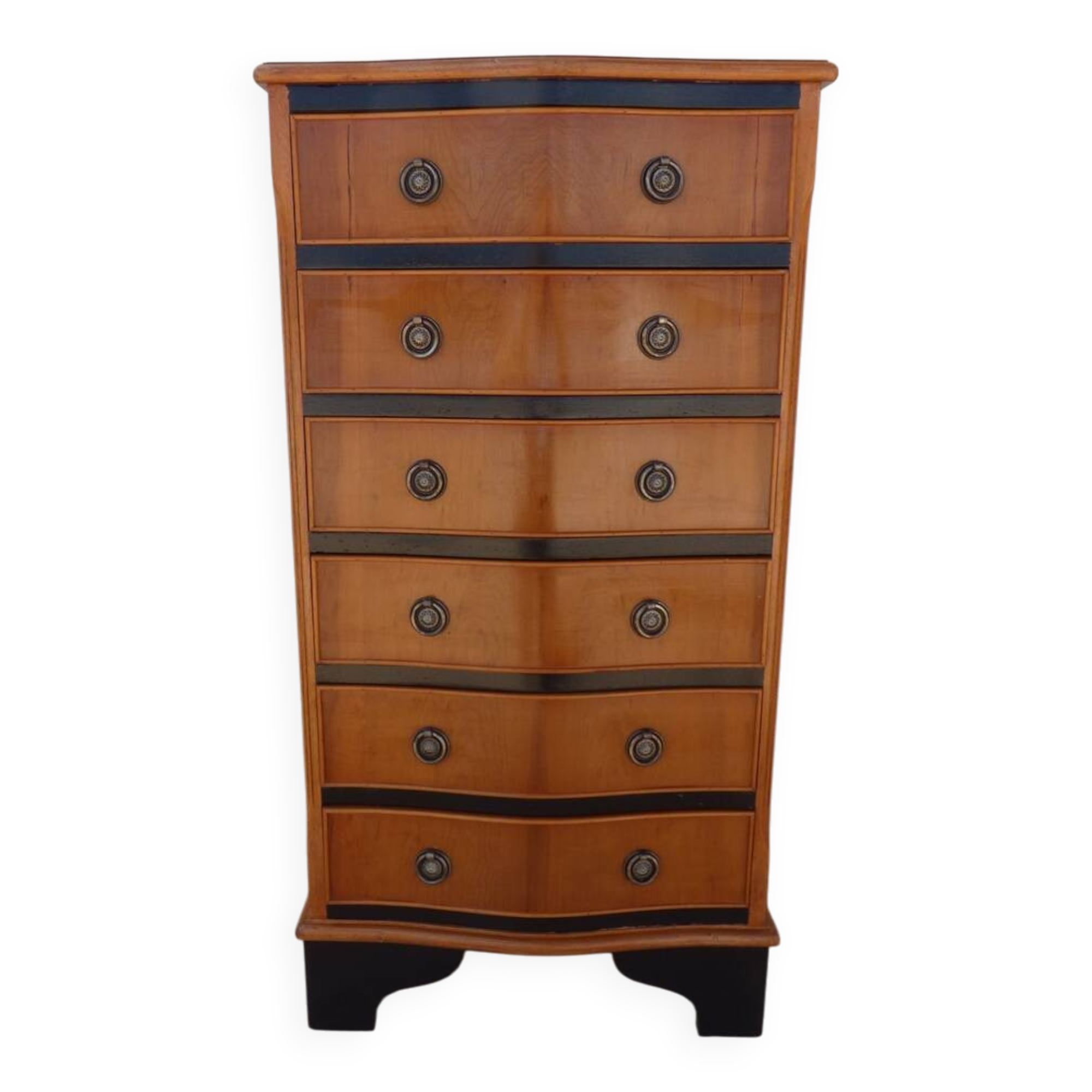 Louis XVI style chest of drawers in wood and cherry veneer