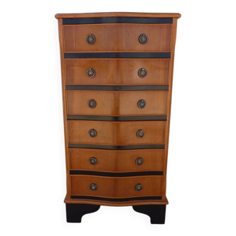 Louis XVI style chest of drawers in wood and cherry veneer