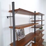 Mid Century Olof Pira Zweden teak modulair LP wandsysteem
