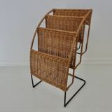 Porte revue rotin et métal Raoul Guys années 50