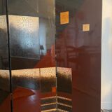 Lacquer screen year 70 geometric art-Deco patterns