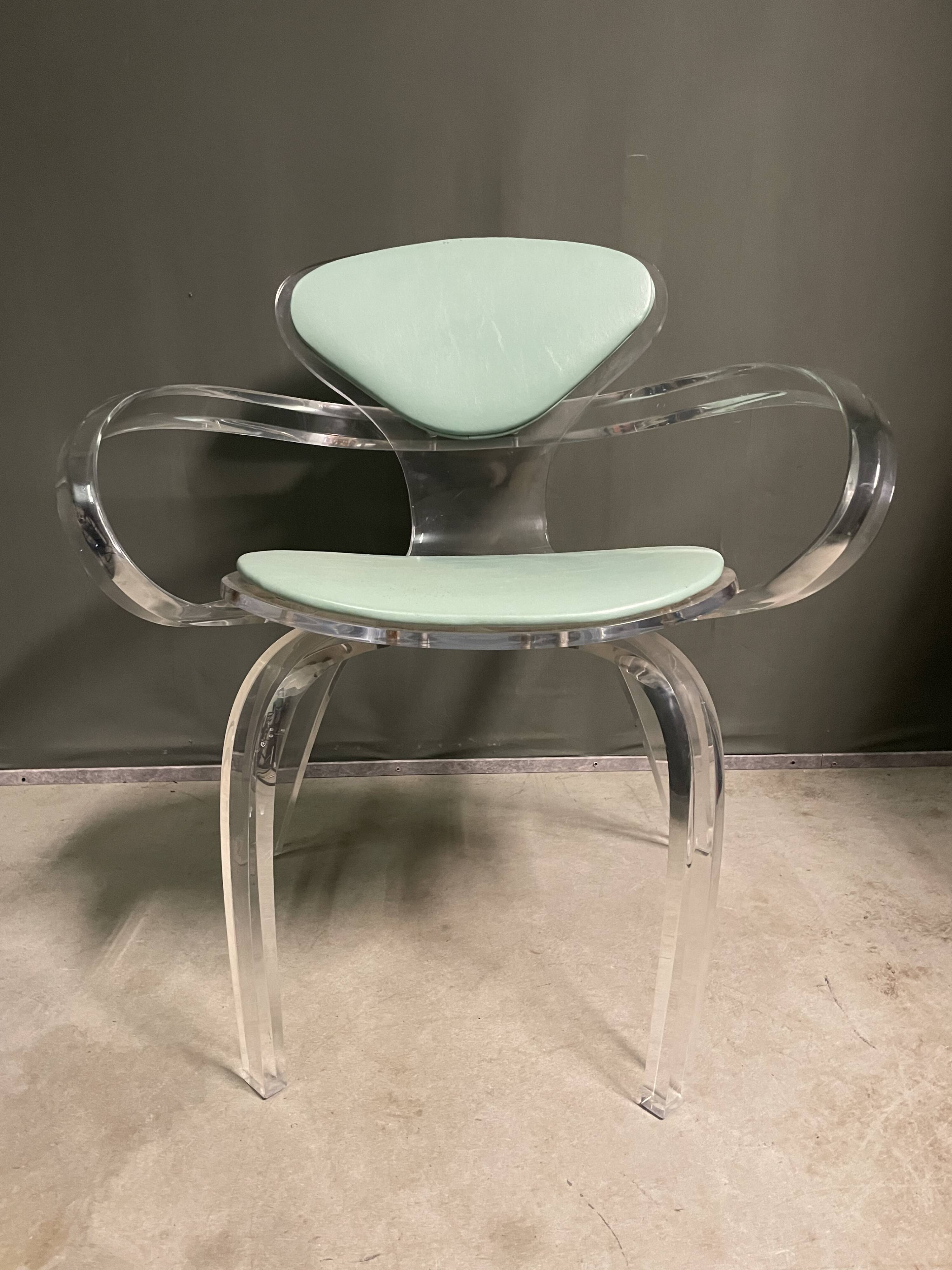 Very rare 1980's thick acrylic armchair