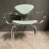 Very rare 1980's thick acrylic armchair