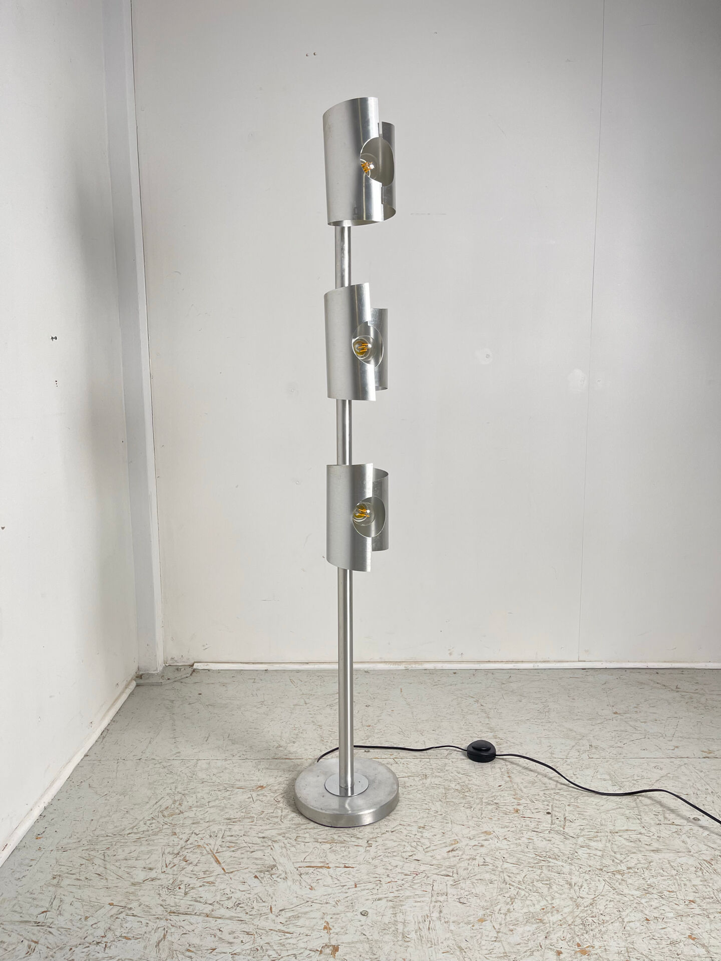 1970s three-light floor lamp