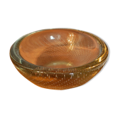 Bubbled crystal trinket bowl, 1960s