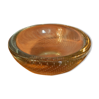 Bubbled crystal trinket bowl, 1960s