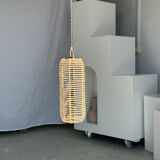 Small lantern-shaped rattan suspension H35 D15