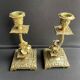 Pair of Napoleon III candle holders - Louis XIV style - Bronze (gilded)