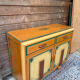 Low buffet / Art Deco sideboard (1930s) revamped in Folk / Bohemian style.