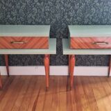 Pair of revisited vintage bedside tables