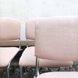 Vintage metal and fabric chairs