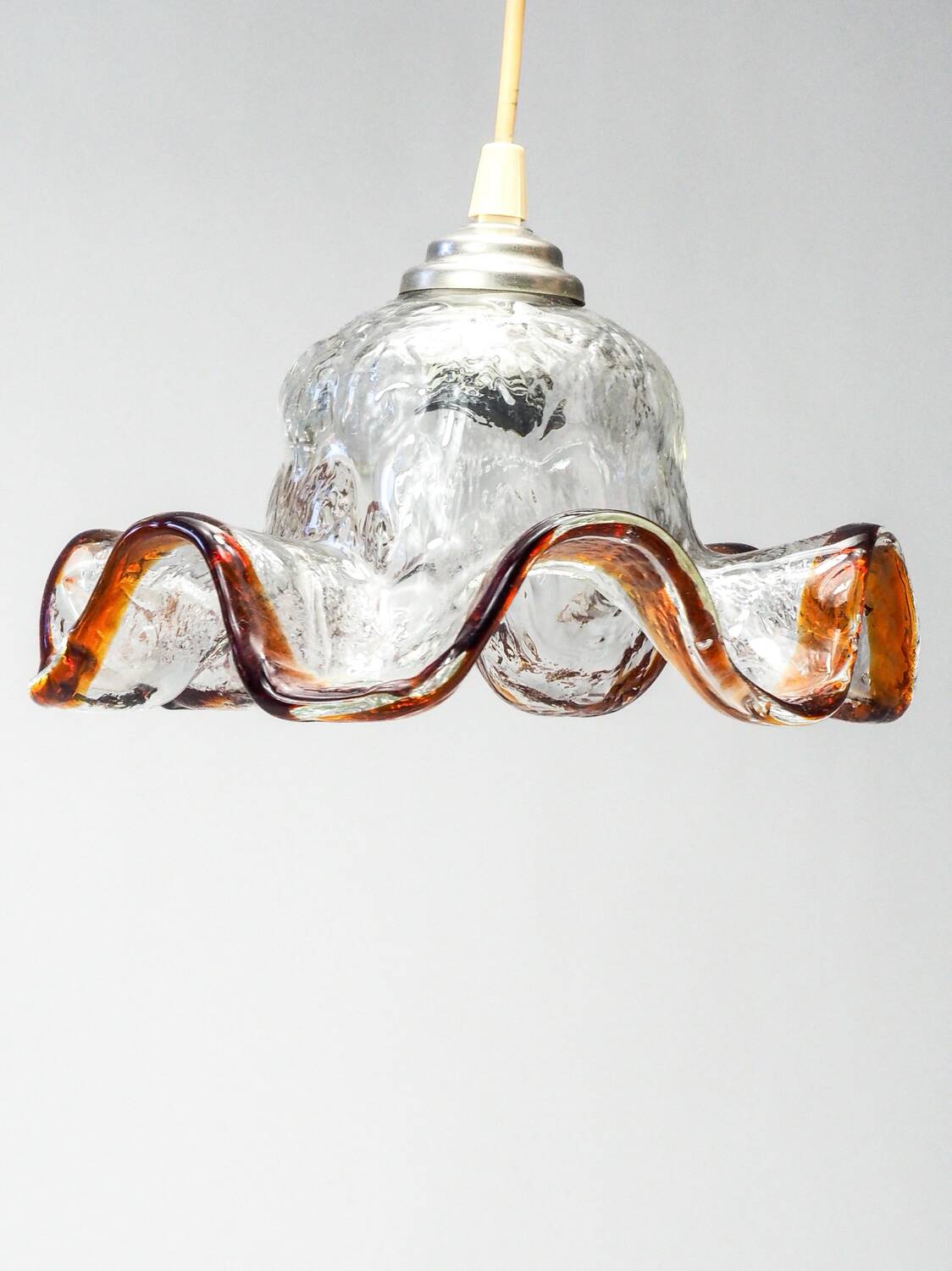 Glass pendant light, vintage, 1960