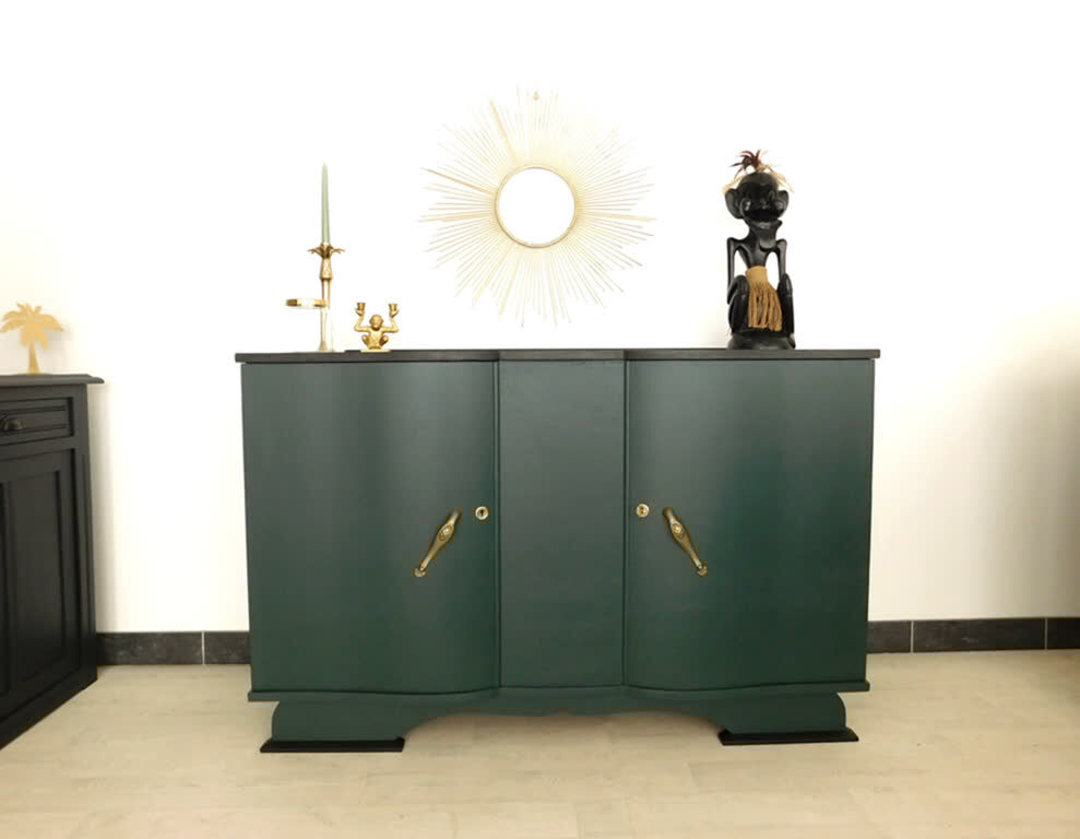Art Deco buffet green and black