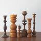 Bougeoirs scandinaves en bois, lot de 6