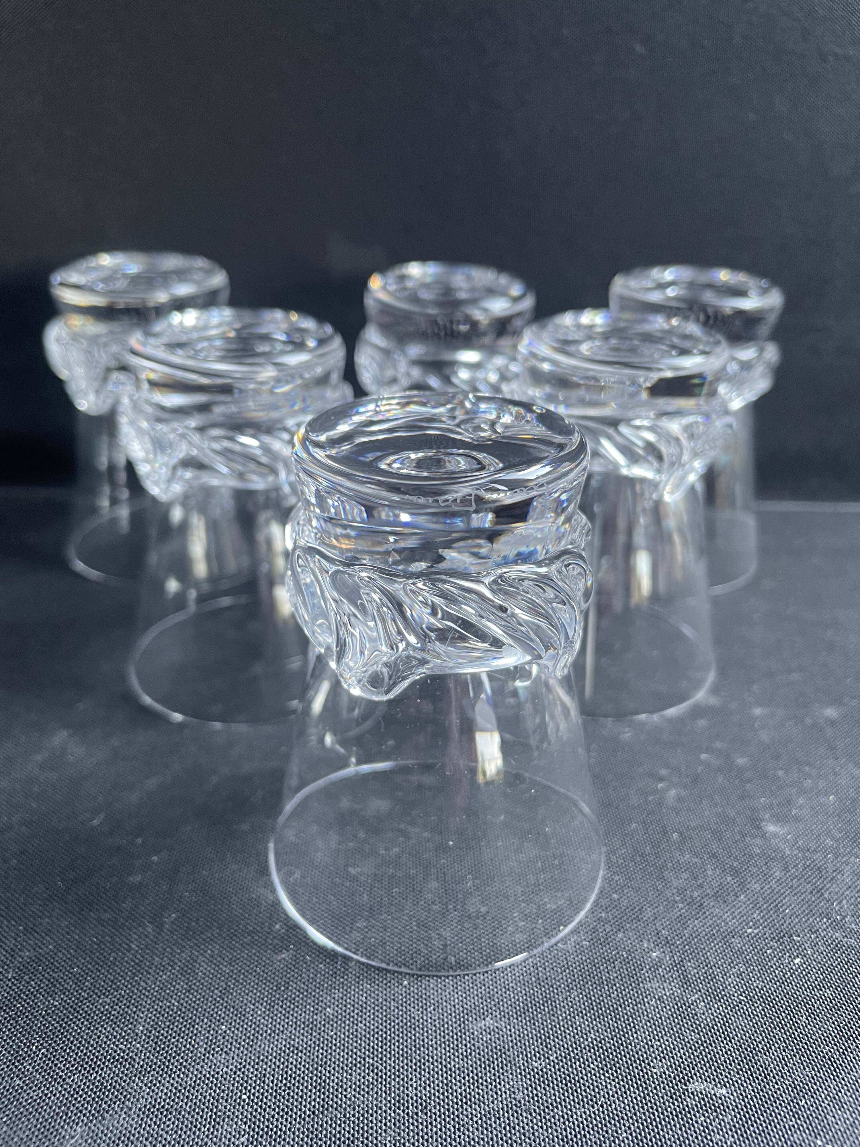 6 Daum Sorcy signed wine glasses