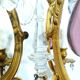 6-light bronze and crystal chandelier