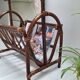 1970s rattan magazine rack
