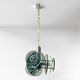 Large Space Age Pendant Lamp VECA in Chrome Metal and Glass, 1970s
