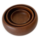 Set of three wooden salad bowls