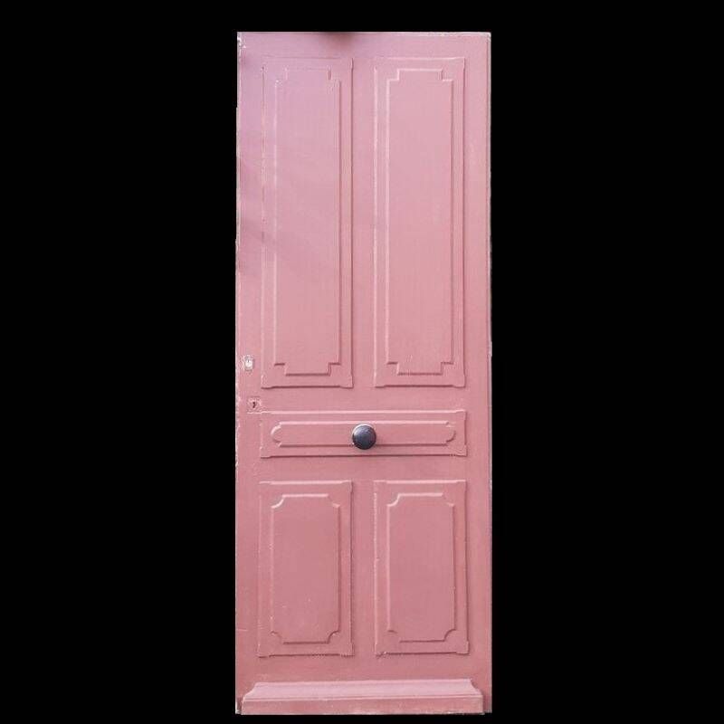 Old solid wood entrance door H225xW86cm right-hand push