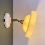 Vintage yellow opaline lampshade wall lamp
