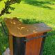 Bar from the 50s/60s in solid blond oak and black metal