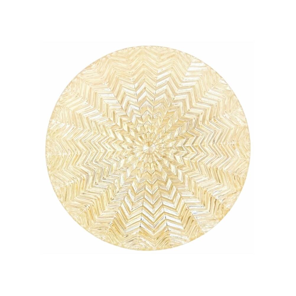 Mid-Century/Art Deco Geometric Amber Glass Ceiling Light - Limburg, 1970s