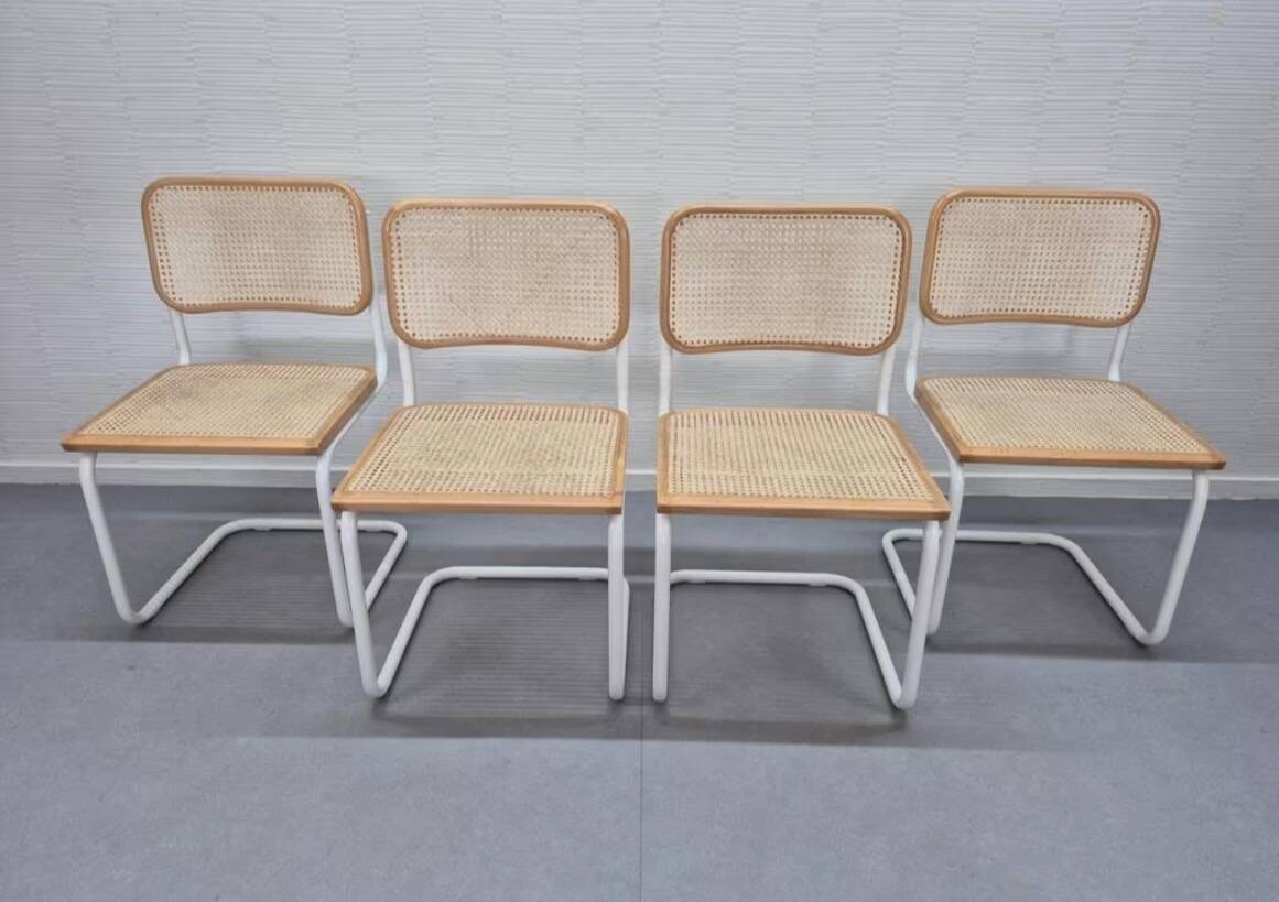 White Framed Marcel Breuer B32 Cesca chair