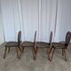 Set of 4 Vintage Brutalist Wooden Chair / Rustic Farmhouse Dining Chair