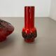 Ensemble de 3 vases en poterie céramique rouge noir Otto Keramik Allemagne 1970