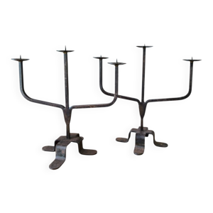 Paire de chandelier en - fer