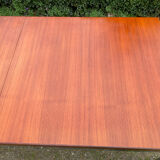 Vintage teak and chrome metal dining table