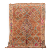 Peach Vintage Moroccan Rug 170 x 230 cm, Berber Wool Rug, Handmade Boho Rug