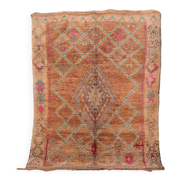 Peach Vintage Moroccan Rug 170 x 230 cm, Berber Wool Rug, Handmade Boho Rug