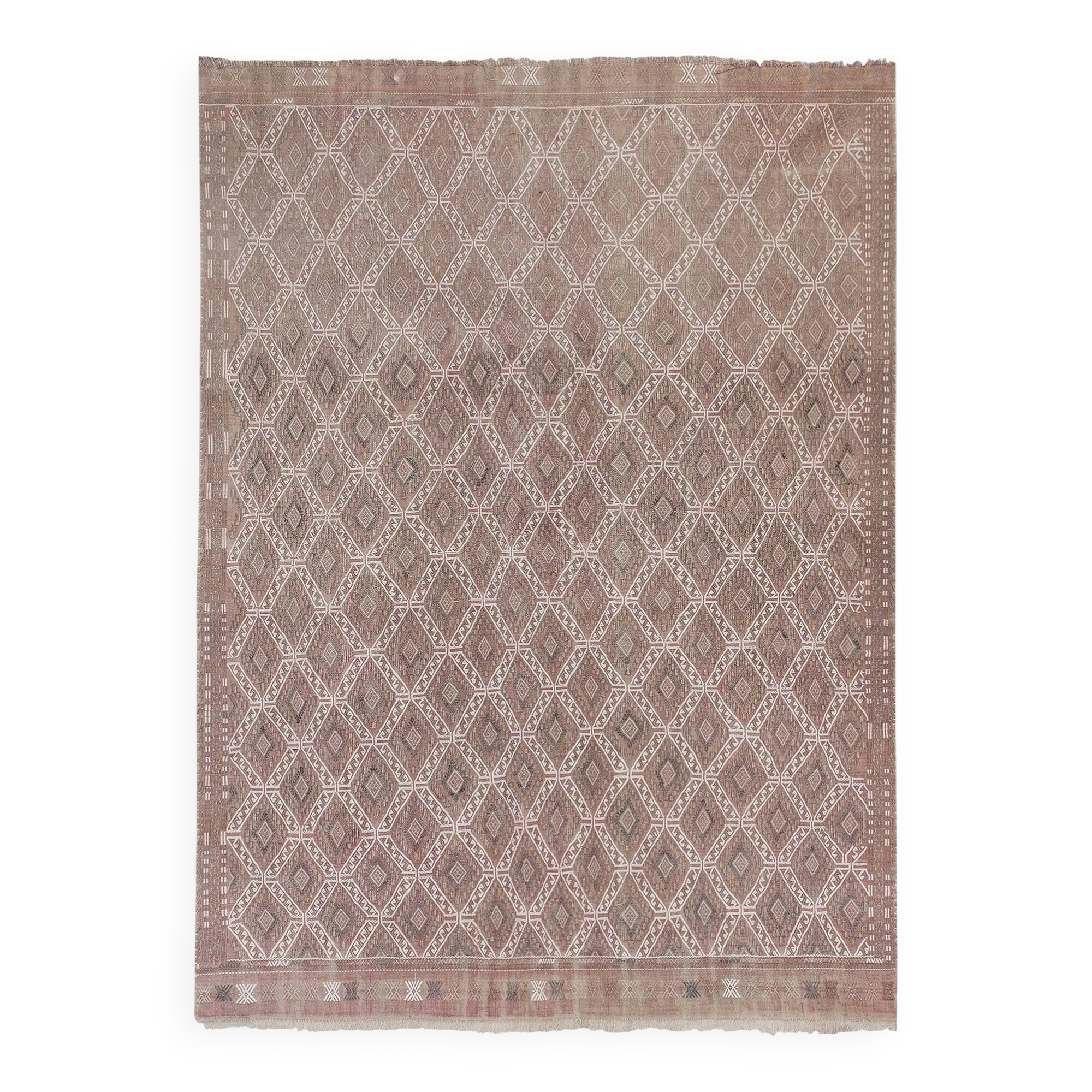 Vintage Turkish kilim, handwoven, 167x238 cm.