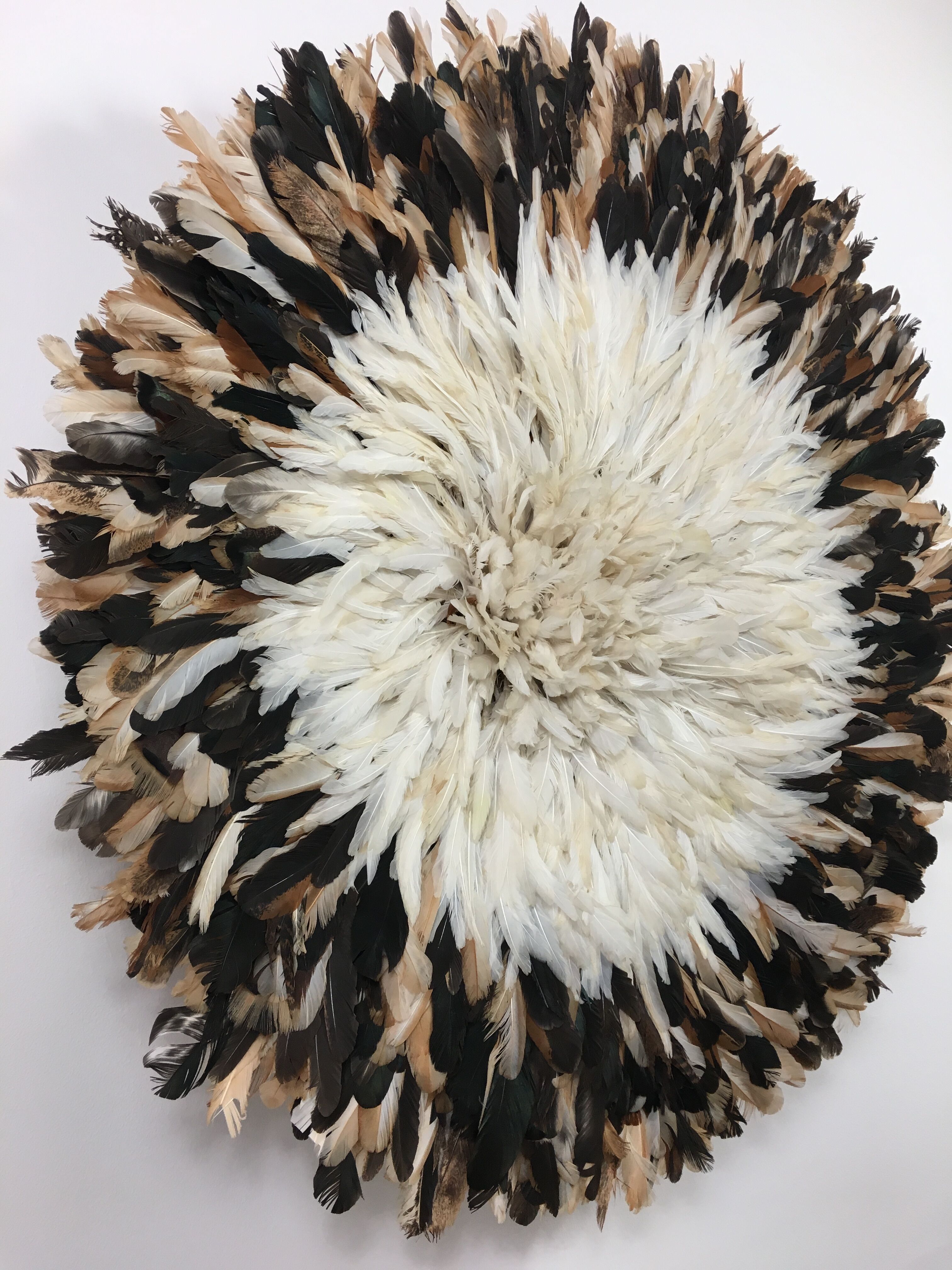 Juju hat 80cm blanc noir moucheté