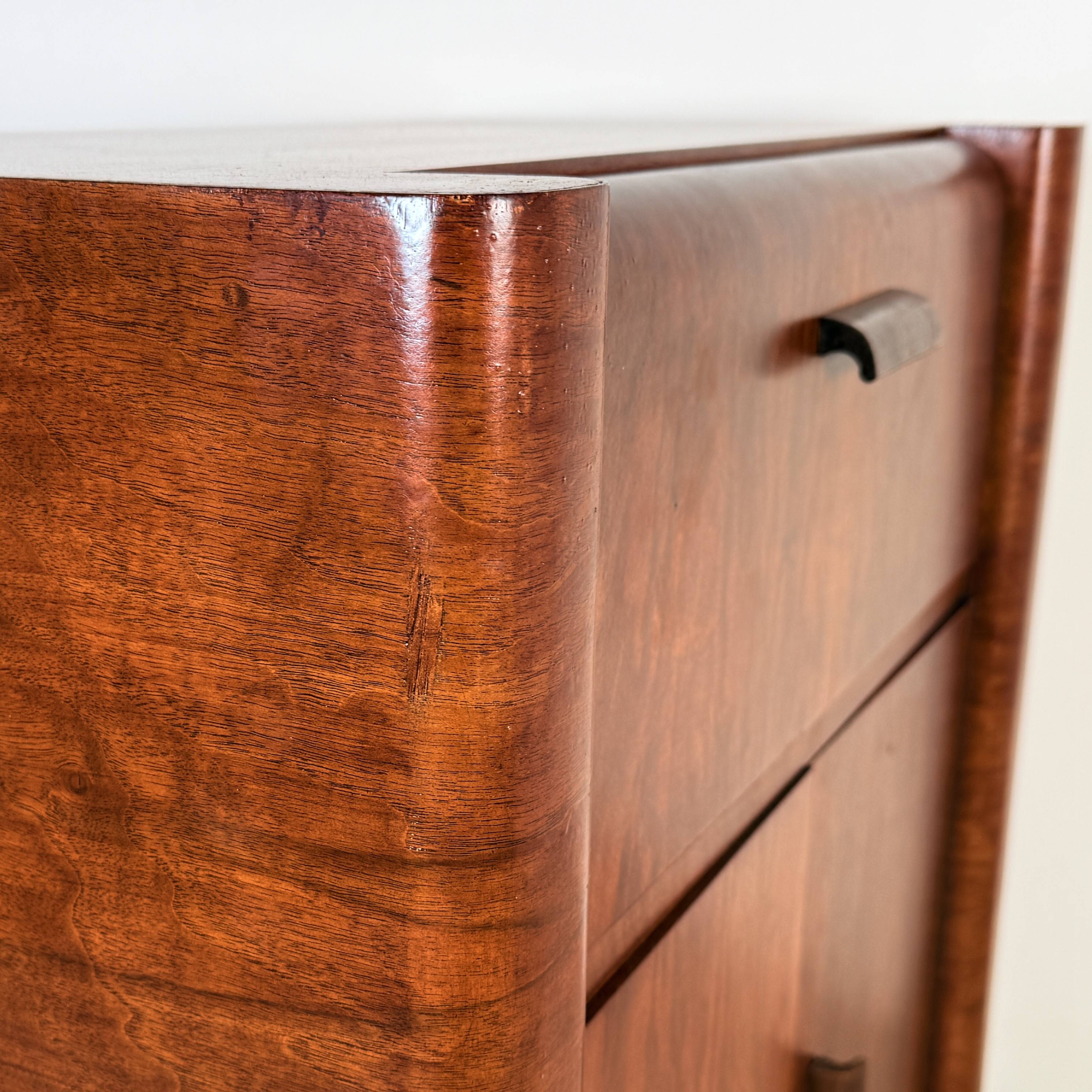 Art Deco audio cabinet with pull-out drawer