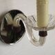 French Vintage Small Mirrored Backplate Wall Sconce Glass Arm & Bobeche