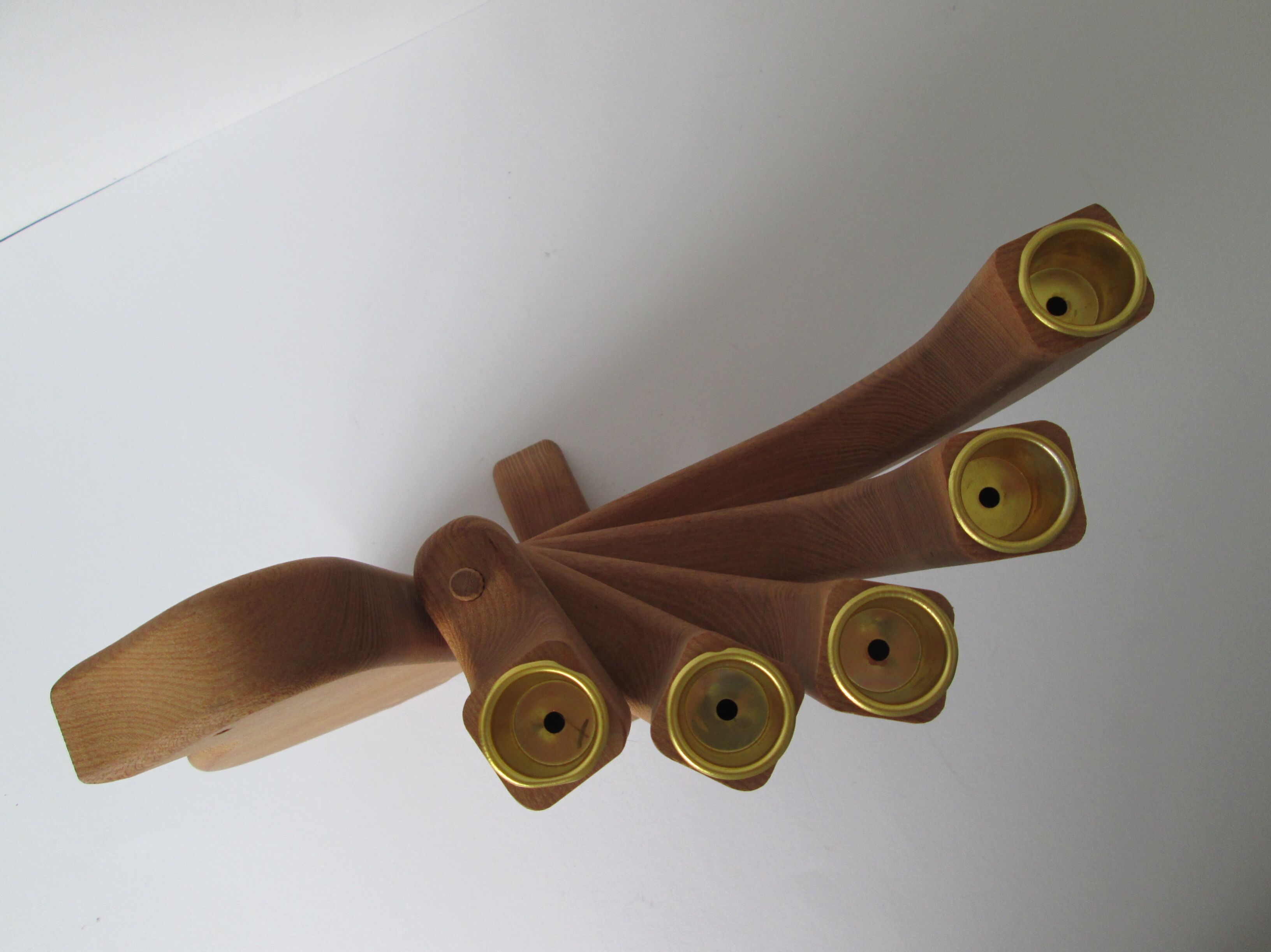 Wooden Swedish design 1970s candle holder (5 candles)  designed by Carl Nelson for Ta i Trä, Uppsala