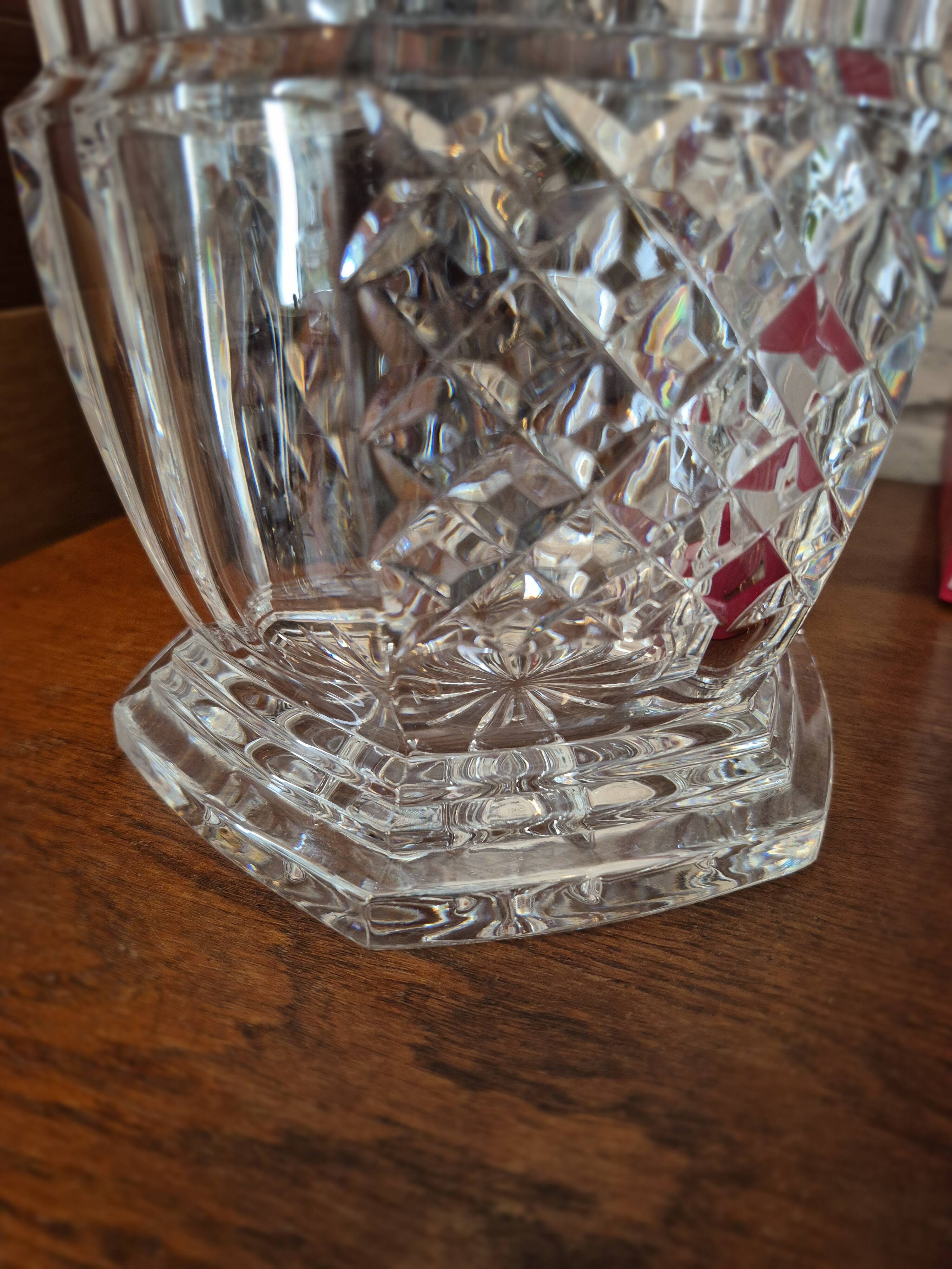 Large vintage Lorraine crystal champagne bucket