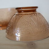 Duo of pink glass bowls