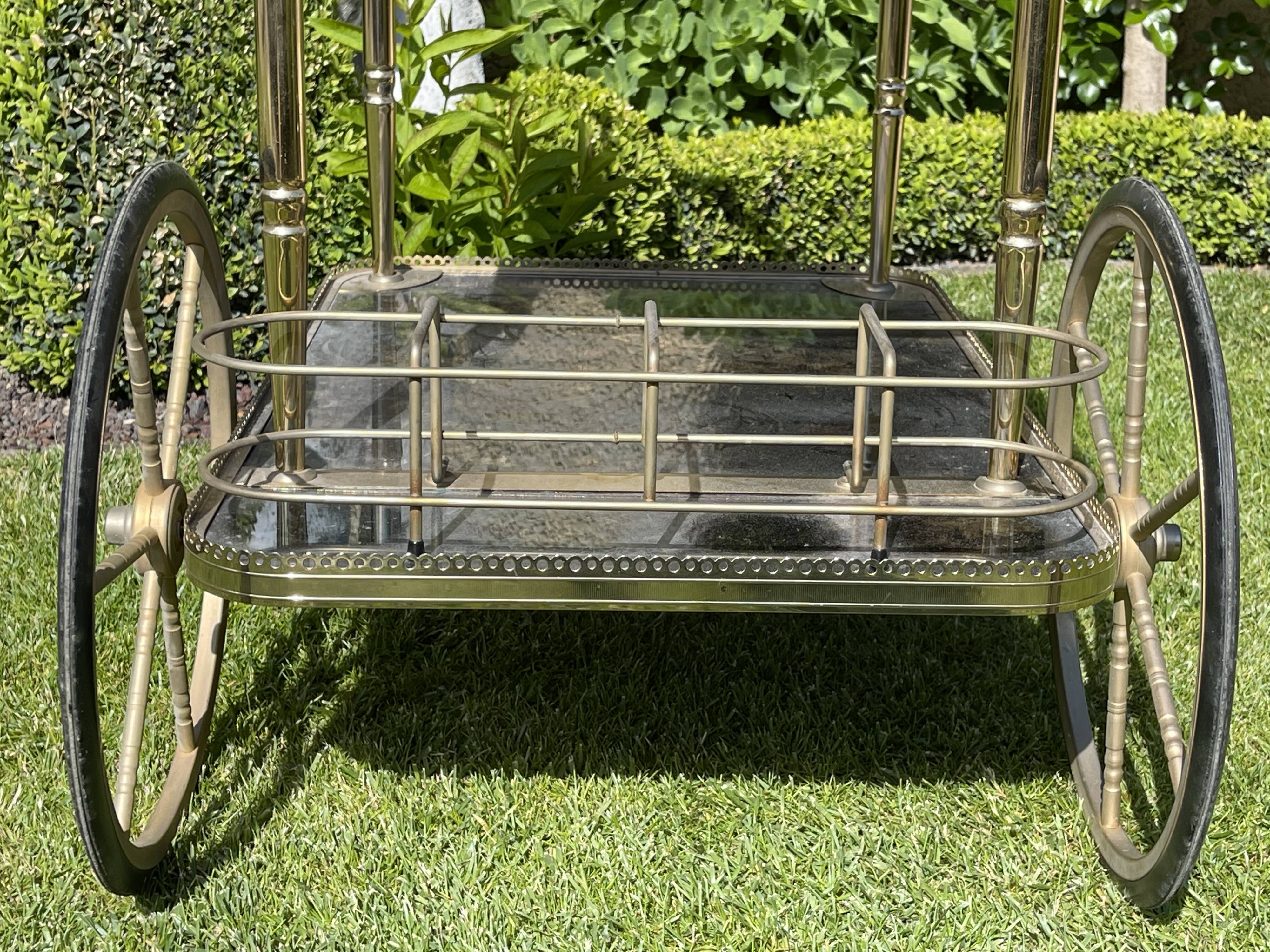Brass rolling bar trolley around 1960