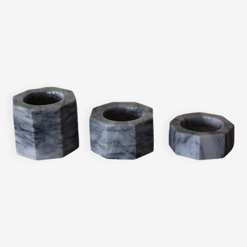 Marble candle holders set of 3