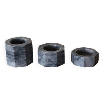 Marble candle holders set of 3