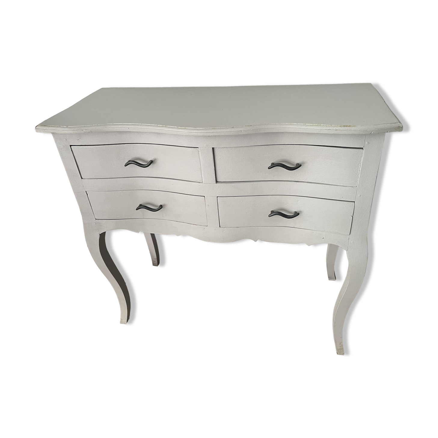 Chest of drawers in wood painted grey